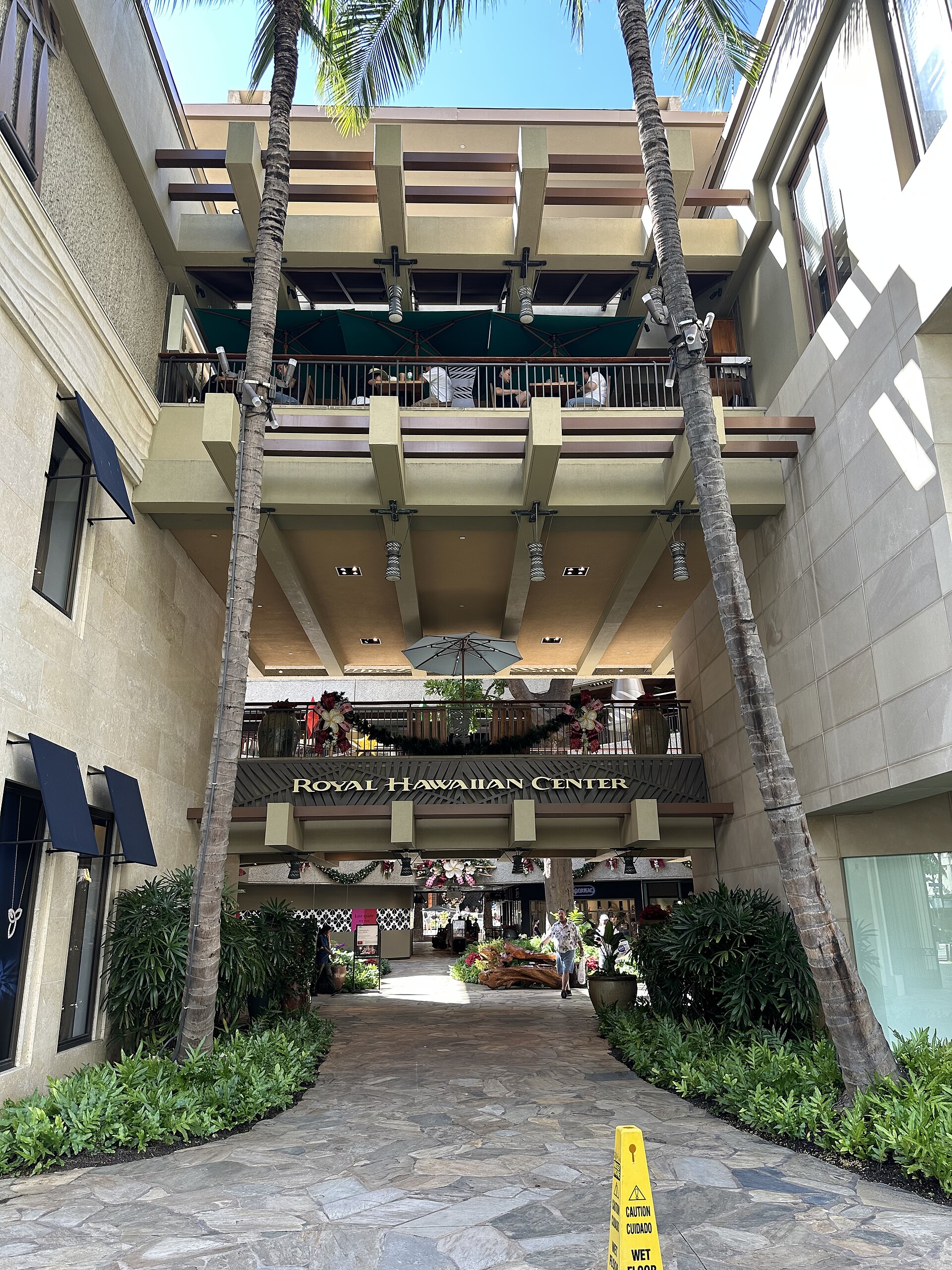 Royal Hawaiian Center, Waikiki, Oahu — open-air shopping center on Kalākaua Avenue at sunrise