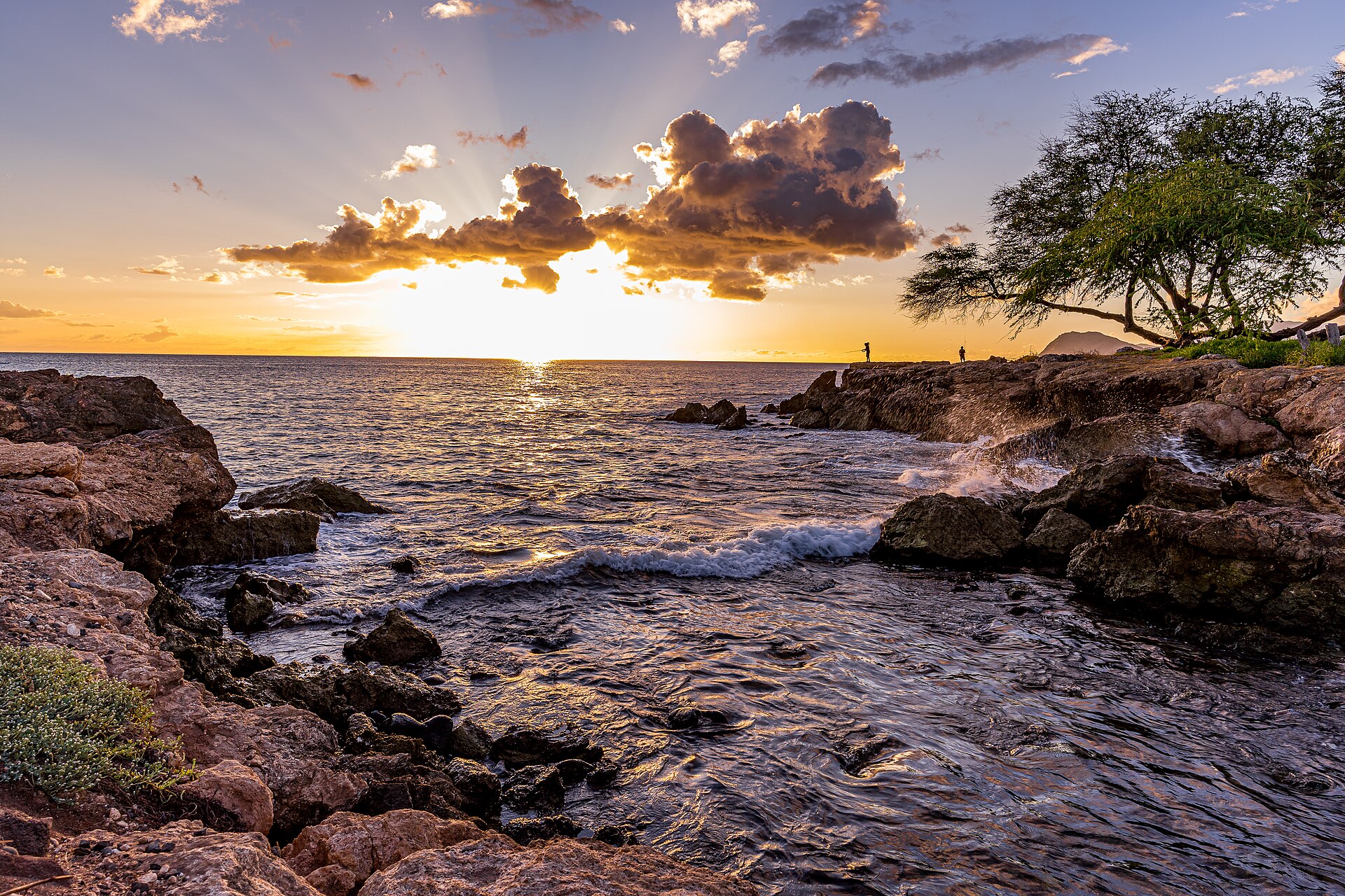 Ko Olina Lagoons, Oahu — calm turquoise water and white sand crescent beach on the west side