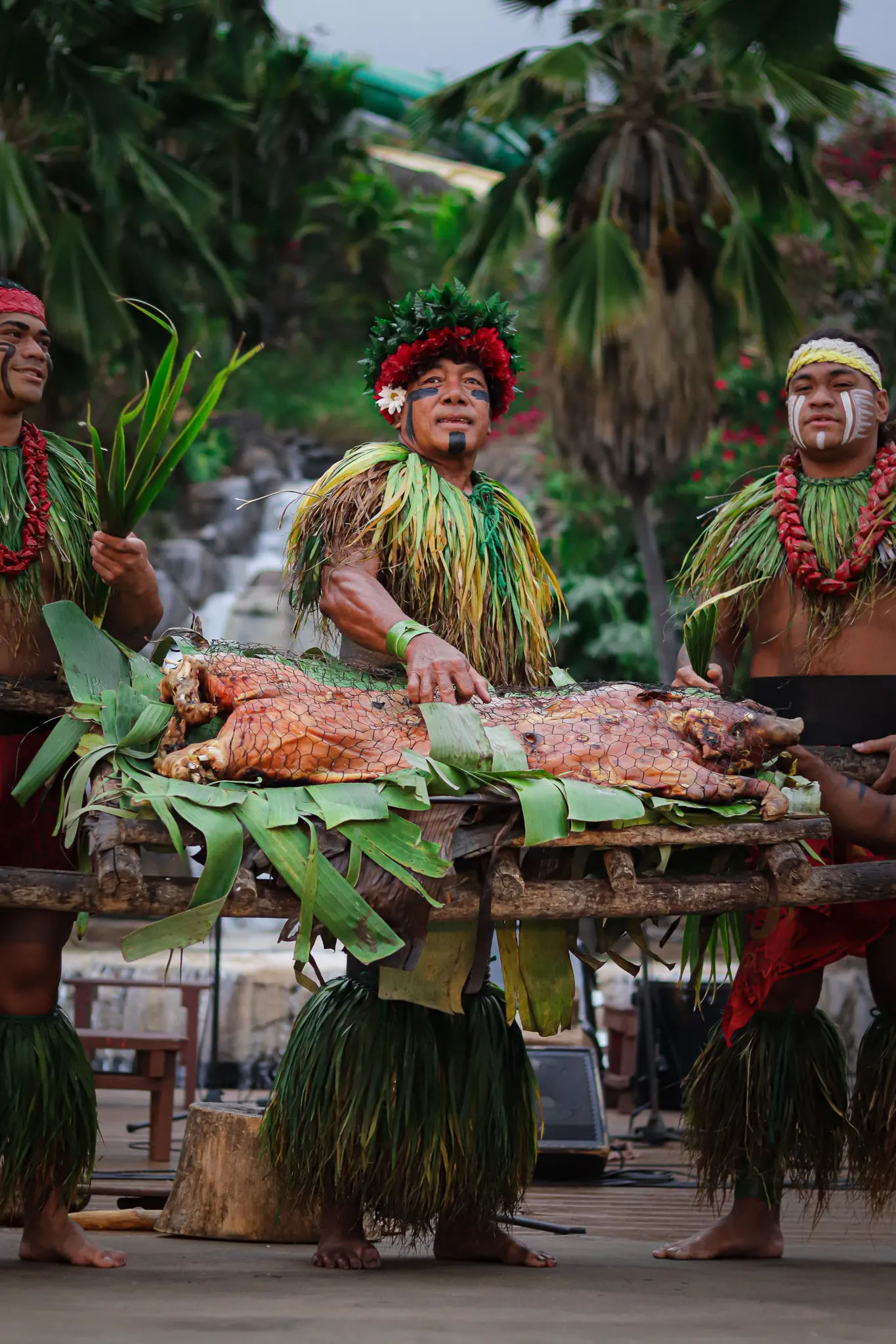Imu pig ceremony at Chief's Luau